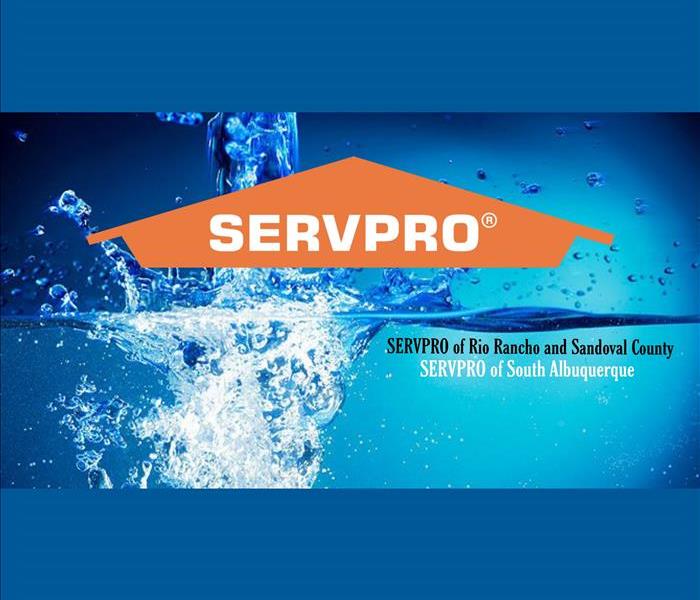 Servpro logo over a splash lash of water
